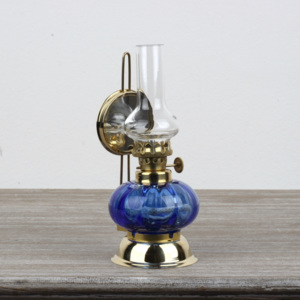 Stolní petrolejová lampa modrá 16cm