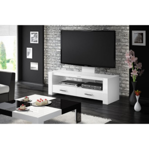 Televizní stolek MONACO, bílý (Moderní televizní stolek v bílé barvě)
