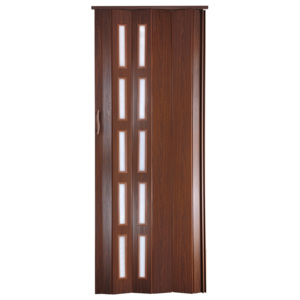 Shrnovací dveře prosklené ST5 Mahagon, 80 cm