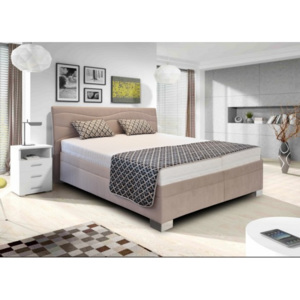 Čalouněná postel Windsor - 180x200, rošt, matrace (béžová)