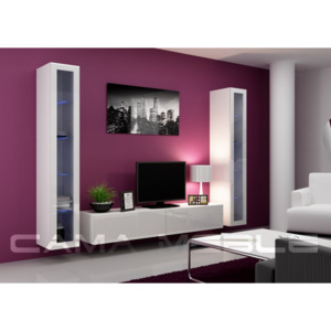 Obývací stěna VIGO 5, bílá (Moderní systém obývací stěny)