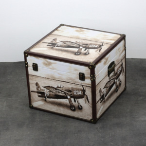 Vintage kufr letadlo 37x37x31cm