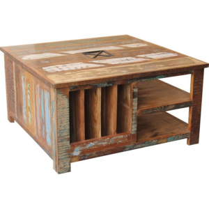 OLDTIME Konferenční stolek 90x90cm indické staré dřevo, lakované