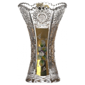 Váza 500K Zlato I, barva čirý křišťál, výška 155 mm