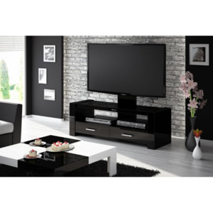 Televizní stolek MONACO, černý (Moderní televizní stolek v černé barvě)