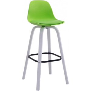 Barová židle Mikael, bílá podnož (Zelená) csv:101836410 DMQ