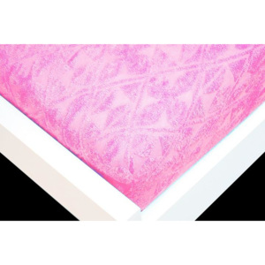 Aaryans Prostěradlo žakár 200 x 220 cm růžové
