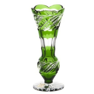 Váza Twist, barva zelená, výška 180 mm