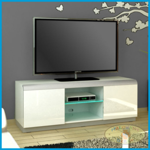 Televizní stolek DENVER 2, bílý (Moderní televizní stolek v bílé barvě)