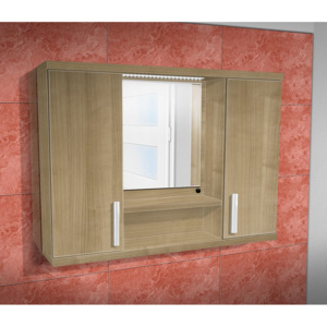 Závěsná koupelnová skříňka se zrcadlem K11 barva skříňky: marbella 9755, barva dvířek: marbella lamino