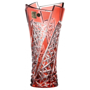 Váza Fan, barva rubín, výška 205 mm