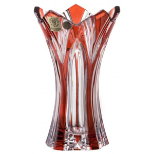 Váza Lotos, barva rubín, výška 155 mm