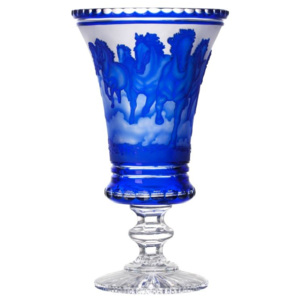 Váza běžící koně zepředu-stádo, barva modrá, výška 475 mm