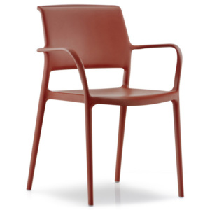 Červená židle s područkou Pedrali Ara