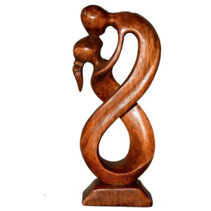 Abstraktní dřevěná soška MILENCI 21 cm