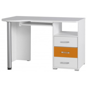 Psací a PC stůl MEMO 11 - bílá/oranžová (Psací a PC stůl ze systémového nábytku Memo)