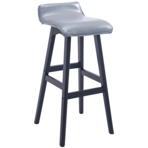 Barová židle Cella, ekokůže, podnož černá (Šedá) csv:101899303 DMQ