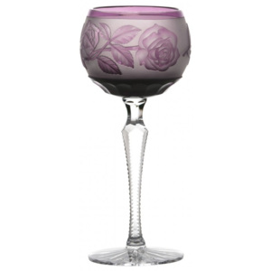 Sklenice na víno Růže, barva fialová, objem 190 ml