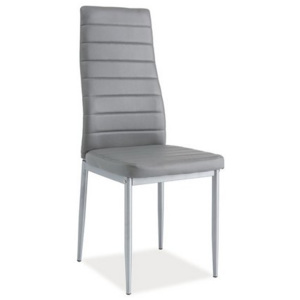 Jídelní židle TRACK (šedá) (Moderní jídelní židle v kombinaci kovu a ekokůže)