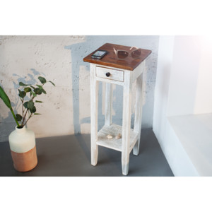 Příruční stolek LA FLEUR – bílá