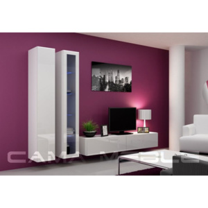 Obývací stěna VIGO 3, bílá (Moderní systém obývací stěny)