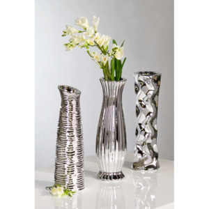 Keramická váza DIVERSO 33,5 cm – stříbrná