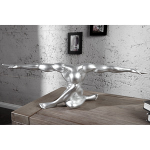 Dekorativní socha MANN – stříbrná