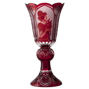 Váza Mucha, barva rubín, výška 505 mm