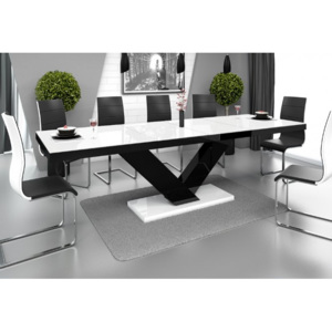 Jídelní stůl VIKI bílá/černá/bílá + (Luxusní jídelní stůl s velkou paletou výběru barevného provedení)