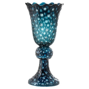 Váza Lyra, barva azurová, výška 505 mm