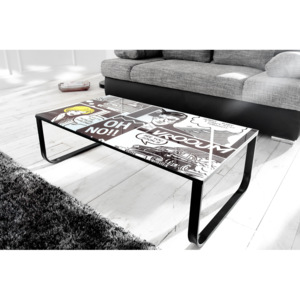 Konferenční stolek COMIC 105 cm – bílá/černá