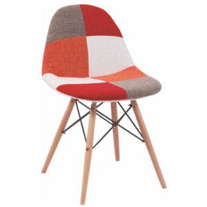 Designová jídelní židle typ 1 ve stylu patchwork v kombinaci se dřevem buk TK169