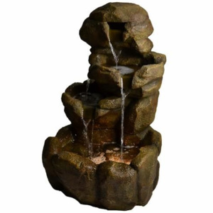 Zahradní fontána kašna - Kamenný vodopád s osvětlením
