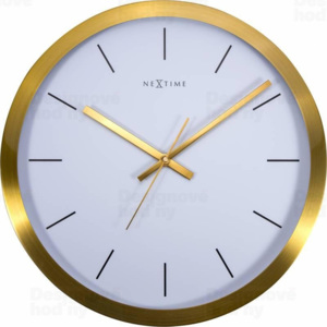 NeXtime 2524gw Stripe Golg White 45cm nástěnné hodiny