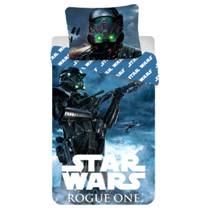 Jerry Fabrics Dětské oboustranné povlečení Star Wars Rogue One, 140x200 cm/70x90 cm - modré