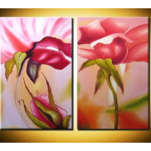 Vícedílné obrazy - Růžové květy