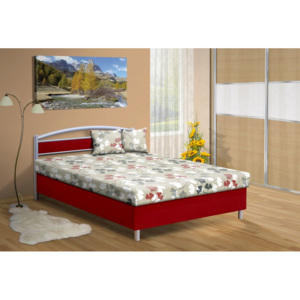 Polohovací postel s úložným prostorem Bruno 140x200 cm Barva: červená/53874-1178