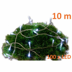 Nexos 2138 Vánoční LED osvětlení 10m s časovým spínačem - studeně bílé, 100 diod