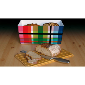 Chlebník s prkénkem na pečico Zigzag REMEMBER (barevný vzor)