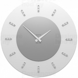 CalleaDesign 10-210 Vivyan Swarovski bílá-1 - ral9003 60cm nástěnné hodiny