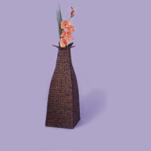Dekorační obal na vázu hnědý lak