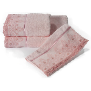 Soft Cotton Malý ručník SELEN 32x50 cm. Luxusní froté maléručníky SELEN 32x50 cm s romantickou krajkou, ze 100% česané bavlny, pro ženy s citlivou pok