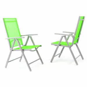 Garthen 35958 Sada 2 kusů hliníkových polohovatelných židlí - zelená