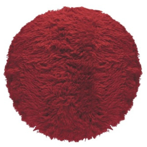 Kulatý chlupatý polštář červená 50 cm/70 cm