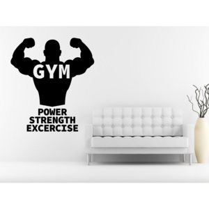 Gym - energie, síla a cvičení - samolepka na zeď - 100x89cm