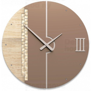 CalleaDesign 10-213 Tristan Swarovski belený dub 60cm nástěnné hodiny