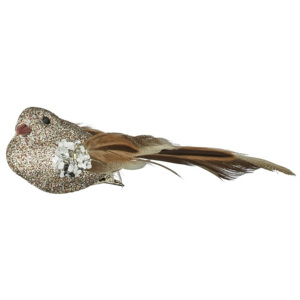 Lene Bjerre Látkový ptáček VENCKE bronzový 13,5 x 4,5 x 3,5 cm