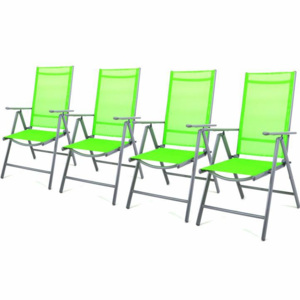 Garthen 27152 Sada 4 hliníkových skládacích židlí - zelená
