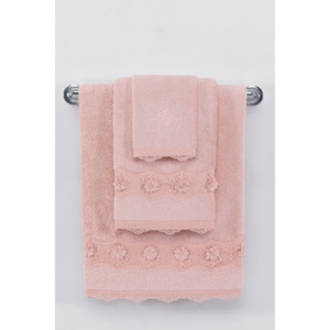 Soft Cotton Luxusní ručník YONCA 50x100 cm. Ručník s decentním zdobením, které jej povyšuje na komfortní designový kousek. Starorůžová