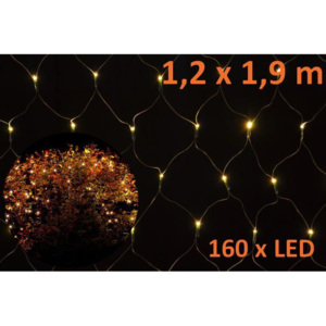 Nexos 5965 Vánoční osvětlení - LED světelná síť 1,2 x 1,9 m - teplá bílá, 160 diod